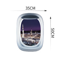 Thumbnail for Airplane Window & Masjidal-Madinah Printed Wall Window Stickers