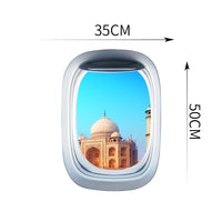Thumbnail for Airplane Window & Taj Mahal Printed Wall Window Stickers