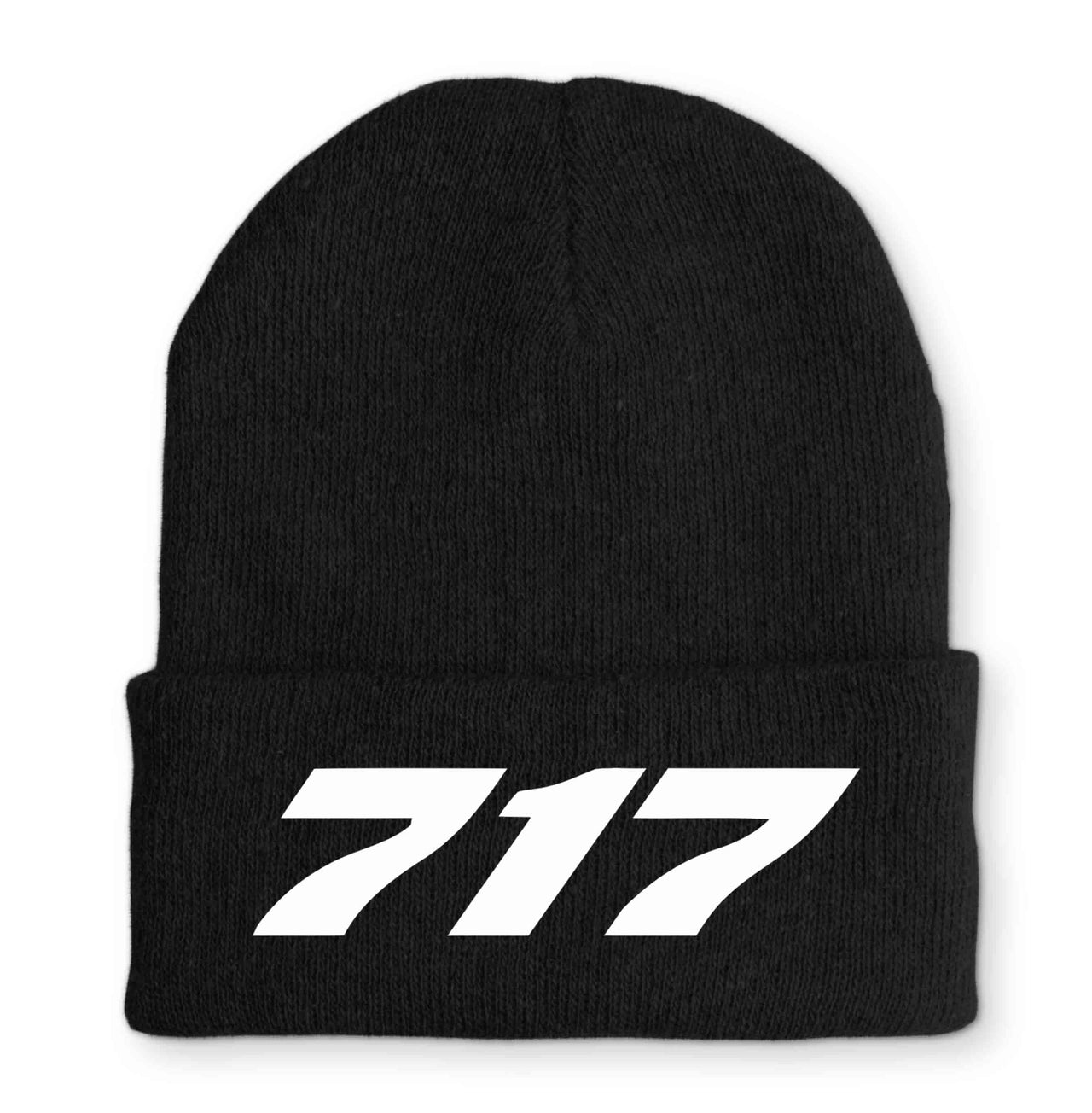 717 Flat Text Embroidered Beanies