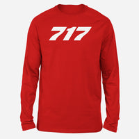 Thumbnail for 717 Flat Text Designed Long-Sleeve T-Shirts