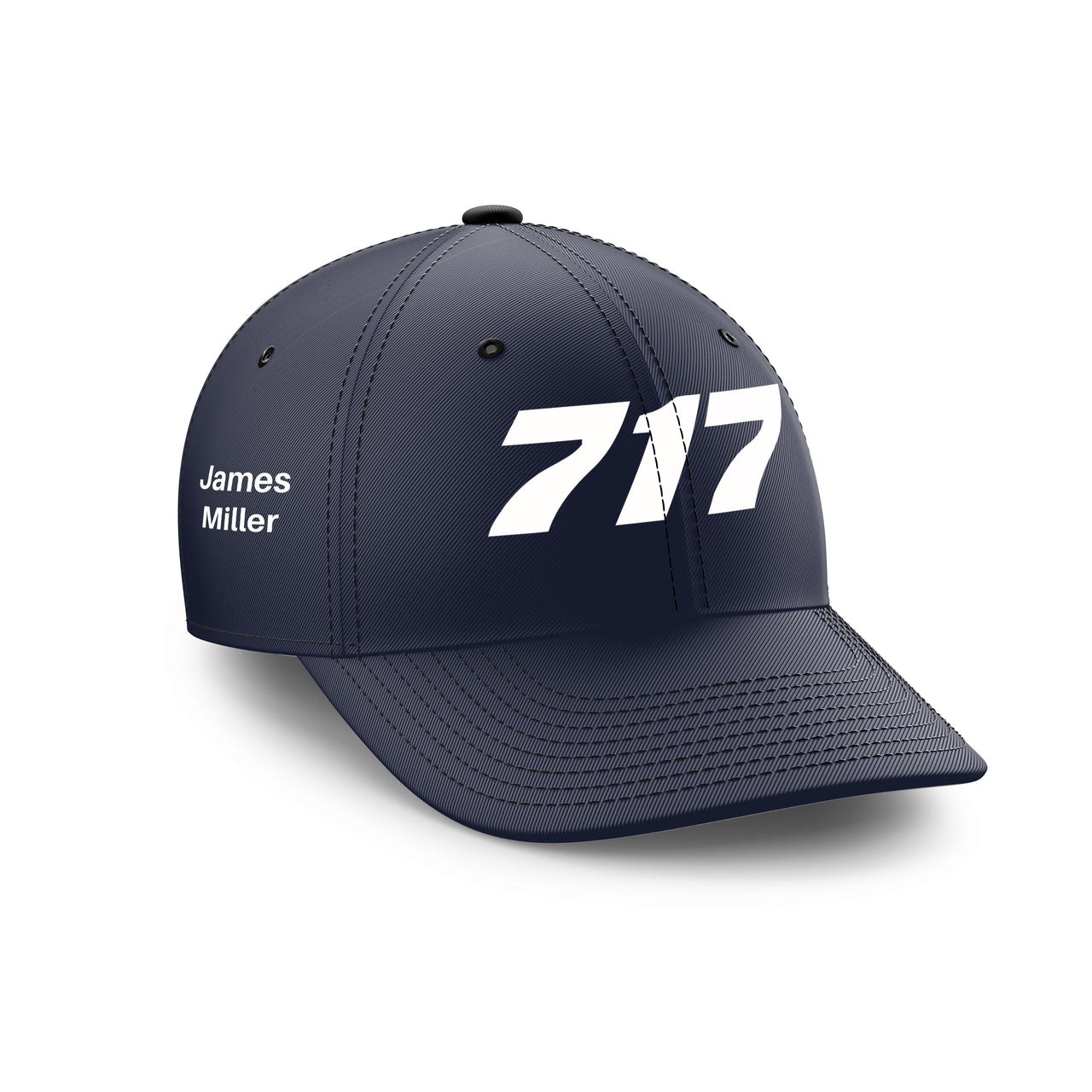 Customizable Name & 717 Flat Text Embroidered Hats