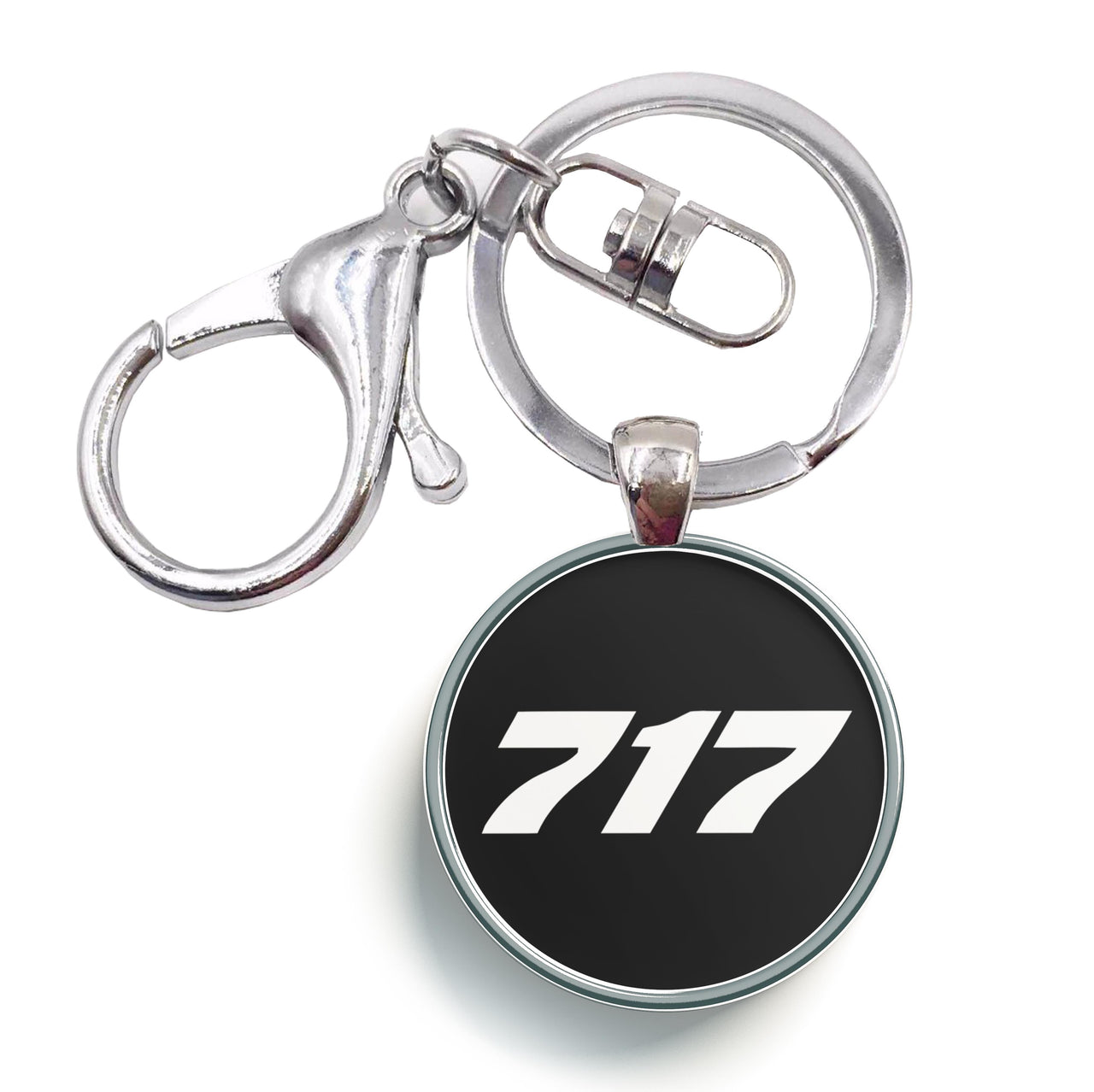 717 Flat Text Designed Circle Key Chains