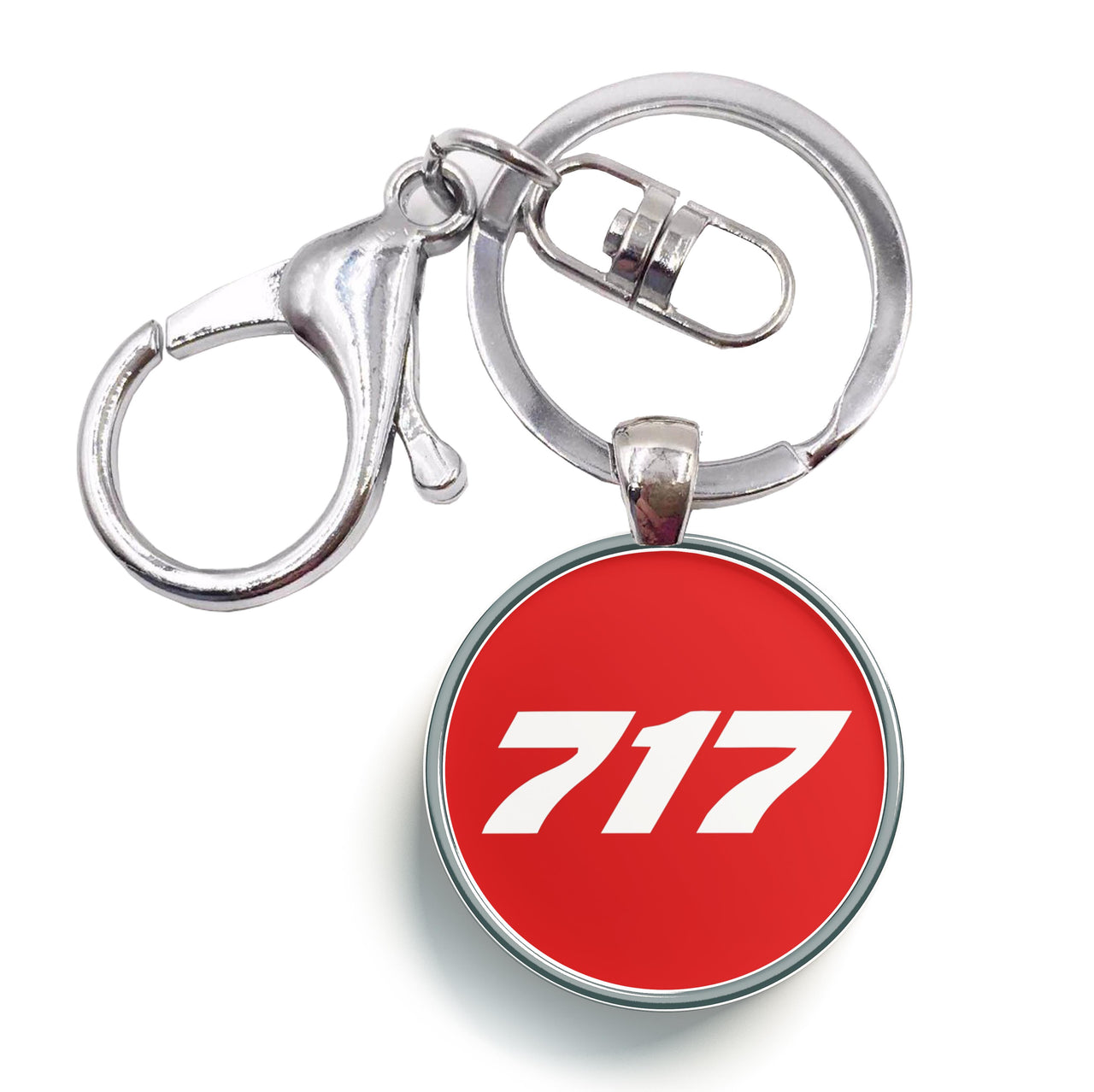 717 Flat Text Designed Circle Key Chains