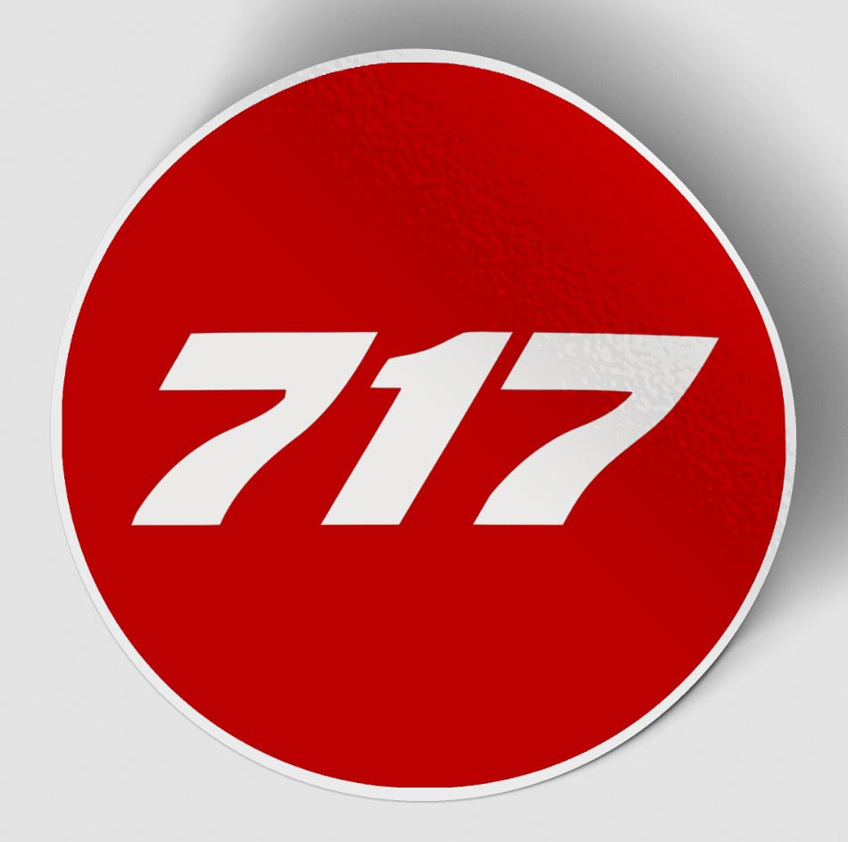 717 Flat Text Red Designed Stickers