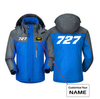 Thumbnail for 727 Flat Text Designed Thick Winter Jackets