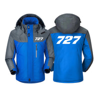 Thumbnail for 727 Flat Text Designed Thick Winter Jackets