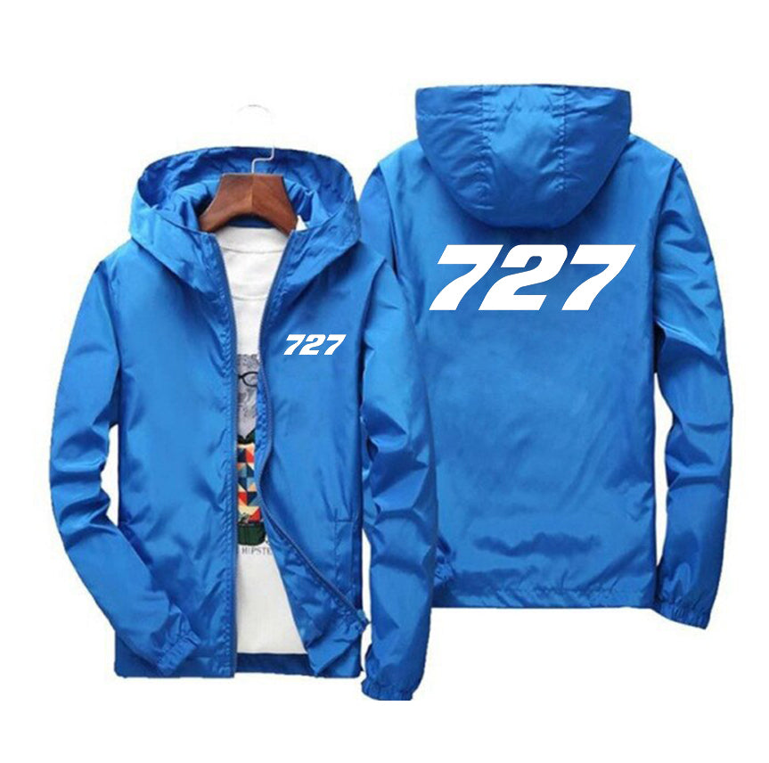 727 Flat Text Designed Windbreaker Jackets