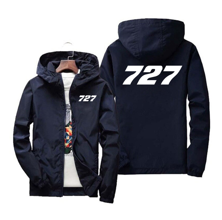 727 Flat Text Designed Windbreaker Jackets