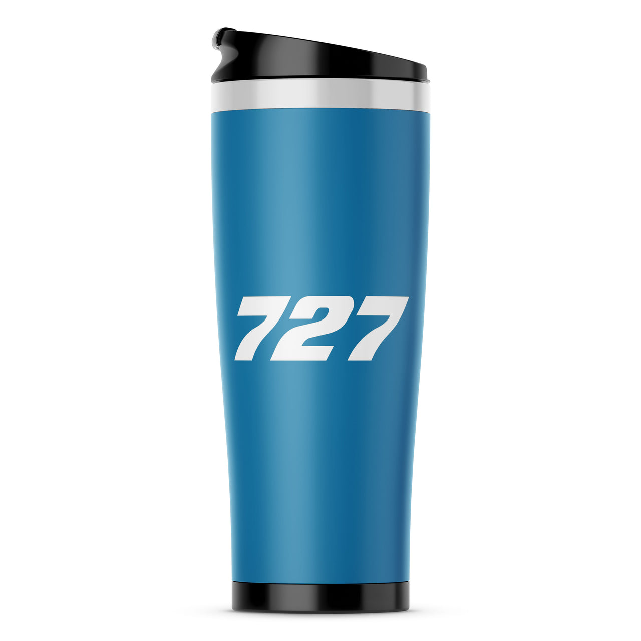 727 Flat Text Designed Travel Mugs