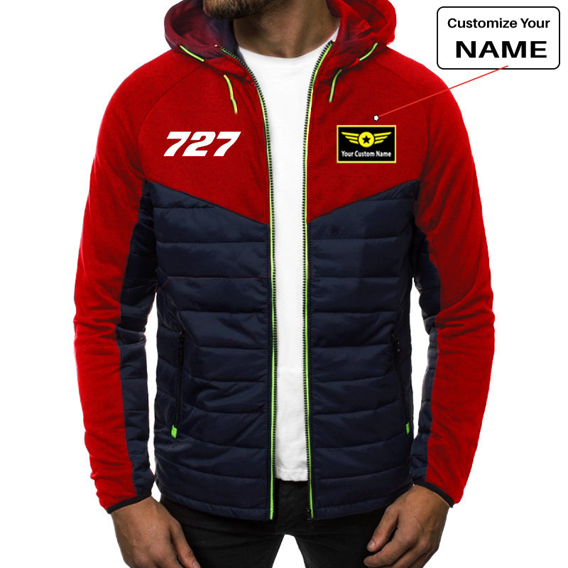 727 Flat Text Designed Sportive Jackets