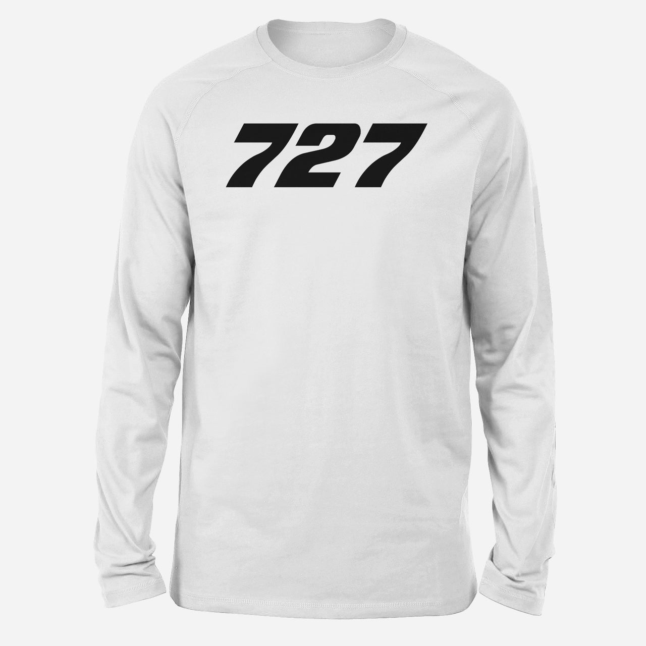 727 Flat Text Designed Long-Sleeve T-Shirts