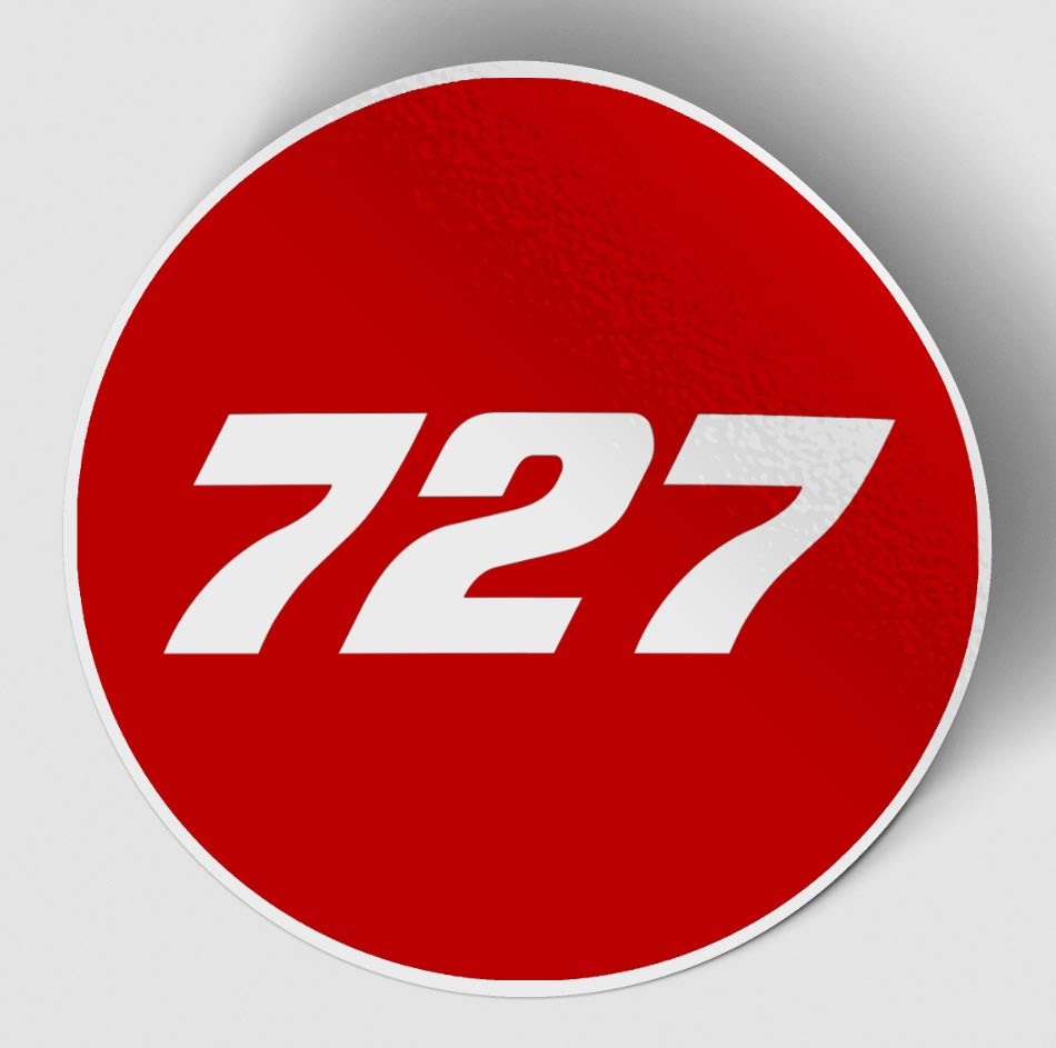 727 Flat Text Red Designed Stickers