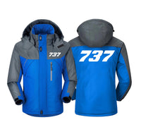 Thumbnail for 737 Flat Text Designed Thick Winter Jackets