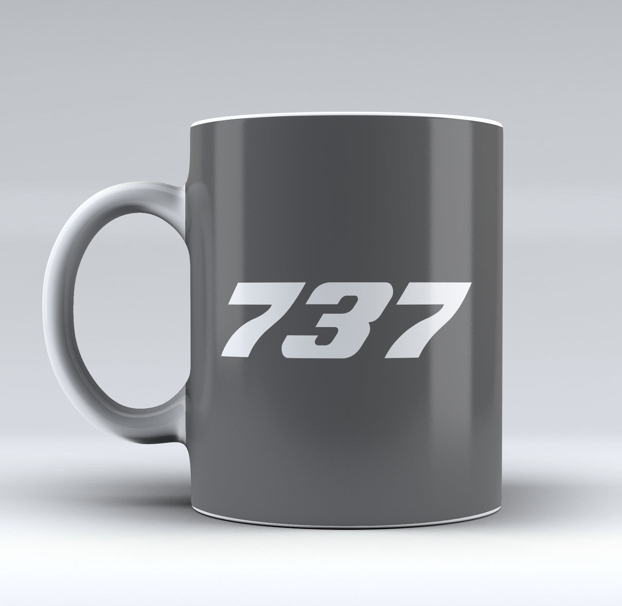 737 Flat Text Designed Mugs