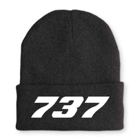 Thumbnail for 737 Flat Text Embroidered Beanies