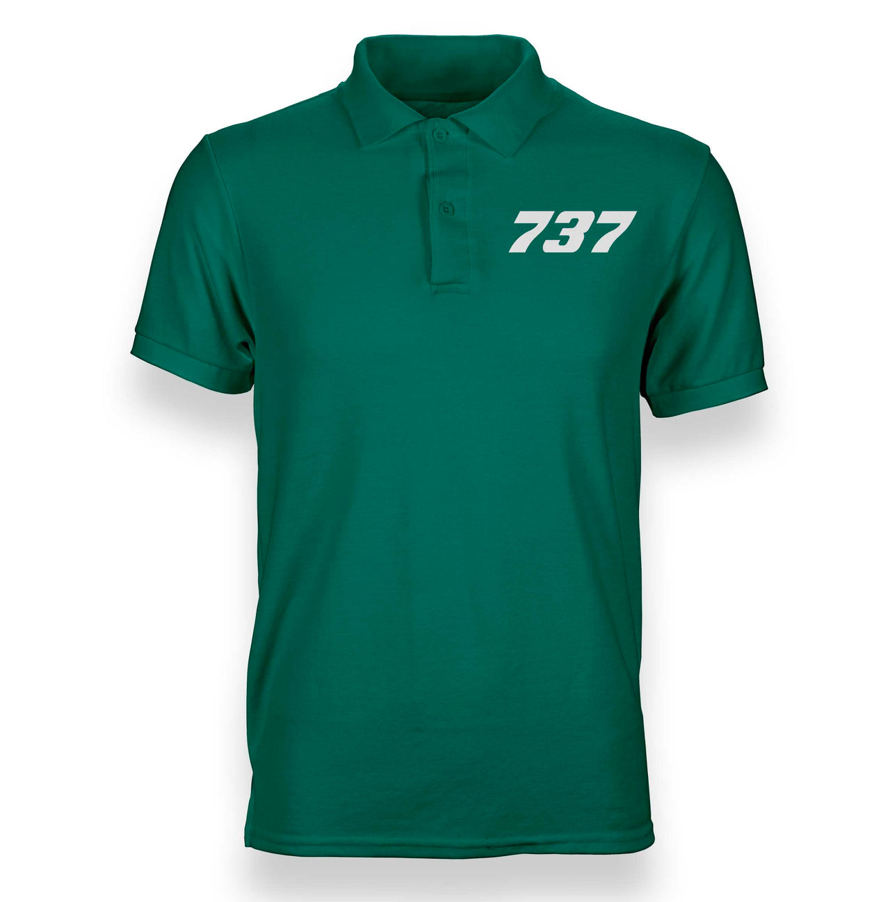 Boeing 737 Flat Text Designed Polo T-Shirts
