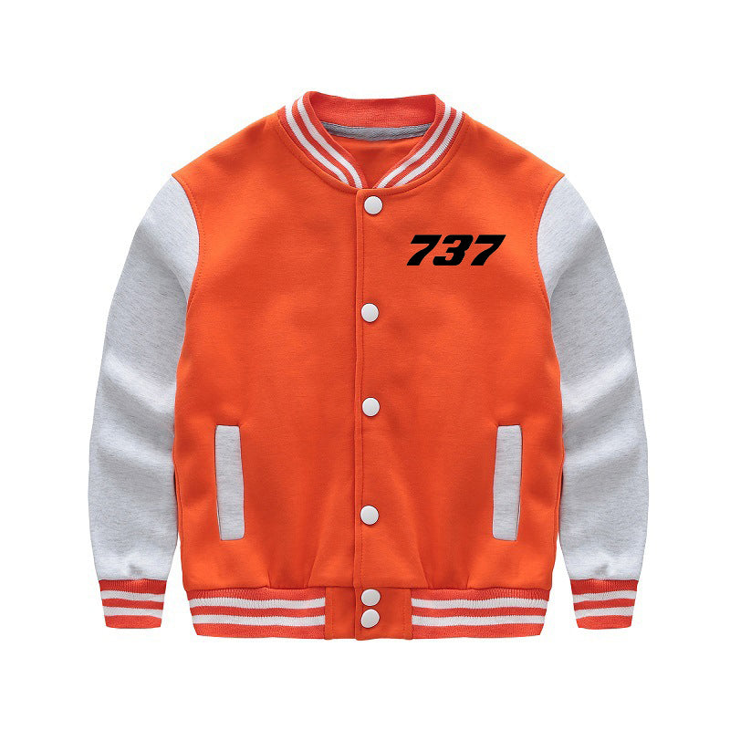 737 Flat Text Designed "CHILDREN" Baseball Jackets