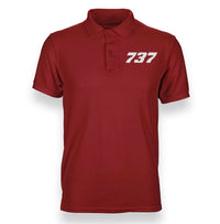 Thumbnail for Boeing 737 Flat Text Designed Polo T-Shirts