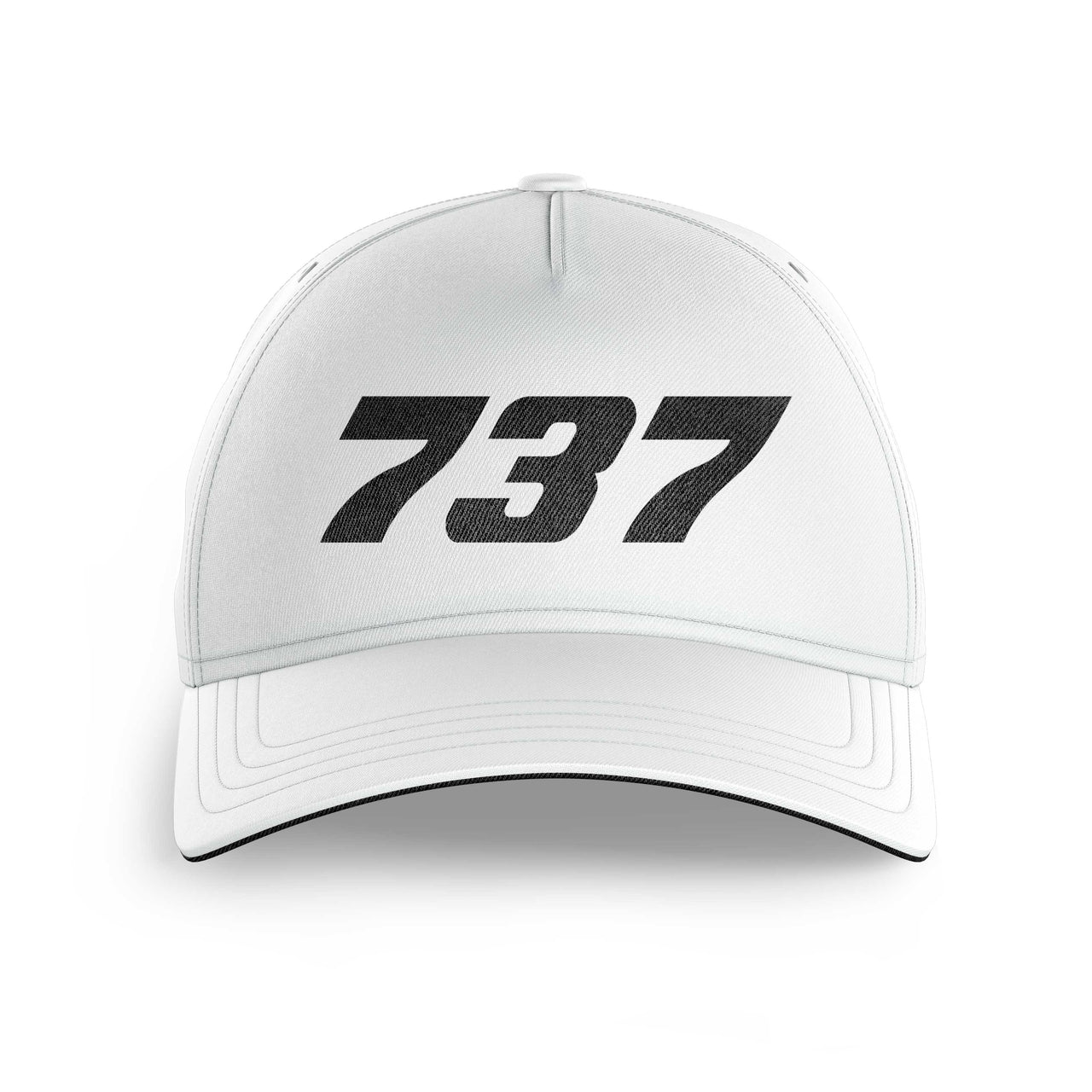 737 Flat Text Printed Hats