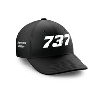Thumbnail for Customizable Name & 737 Flat Text Embroidered Hats
