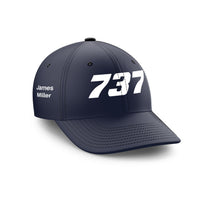 Thumbnail for Customizable Name & 737 Flat Text Embroidered Hats