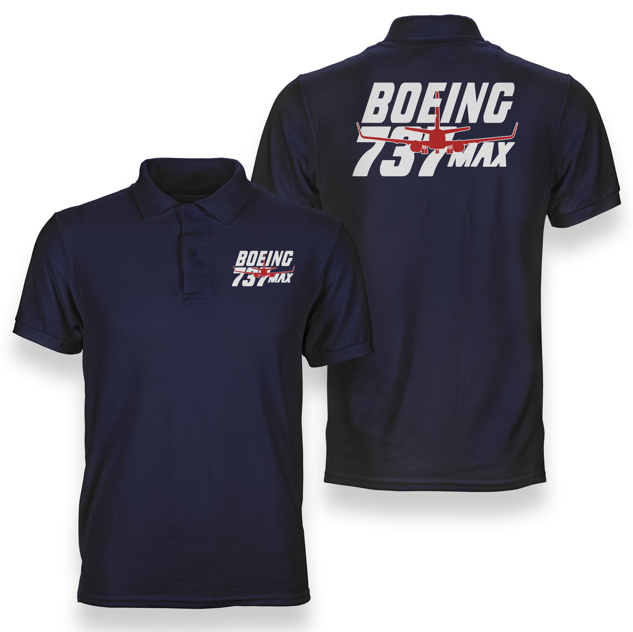 Amazing Boeing 737 Max Designed Double Side Polo T-Shirts