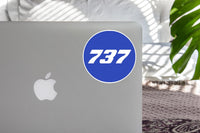 Thumbnail for 737 Flat Text Blue Designed Stickers