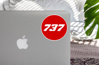 Thumbnail for 737 Flat Text Red Designed Stickers