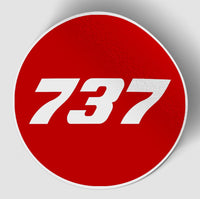 Thumbnail for 737 Flat Text Red Designed Stickers