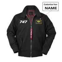 Thumbnail for 747 Flat Text Designed Vintage Style Jackets