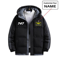 Thumbnail for 747 Flat Text Designed Thick Fashion Jackets