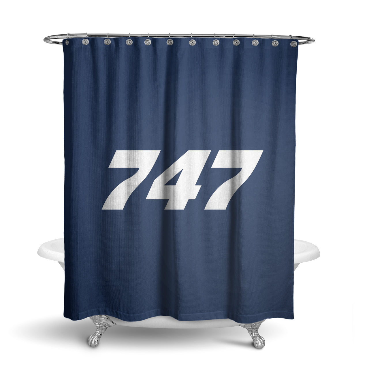 747 Flat Text Designed Shower Curtains