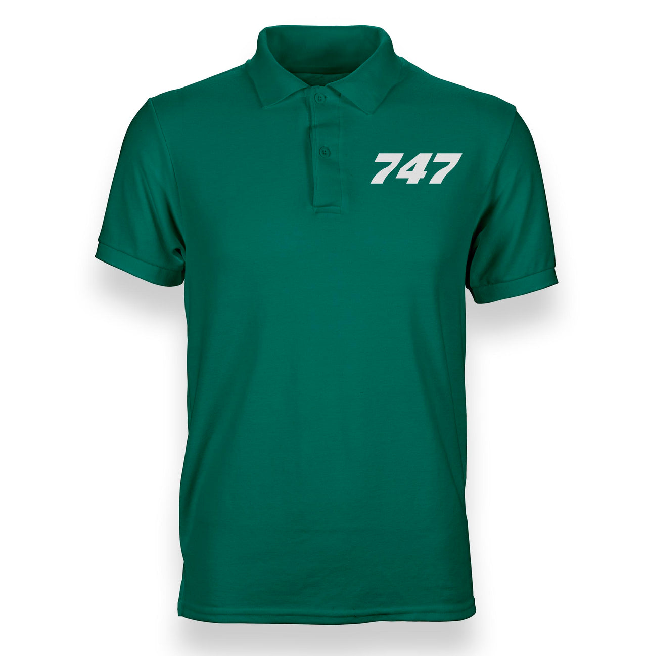 Boeing 747 Flat Text Designed Polo T-Shirts