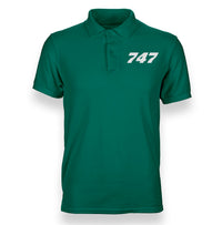 Thumbnail for Boeing 747 Flat Text Designed Polo T-Shirts