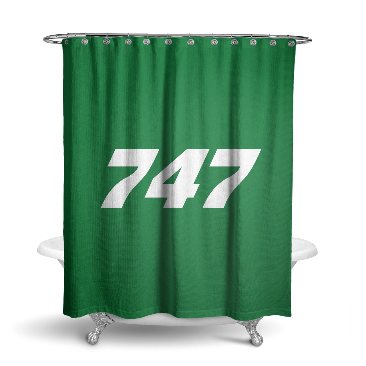 747 Flat Text Designed Shower Curtains