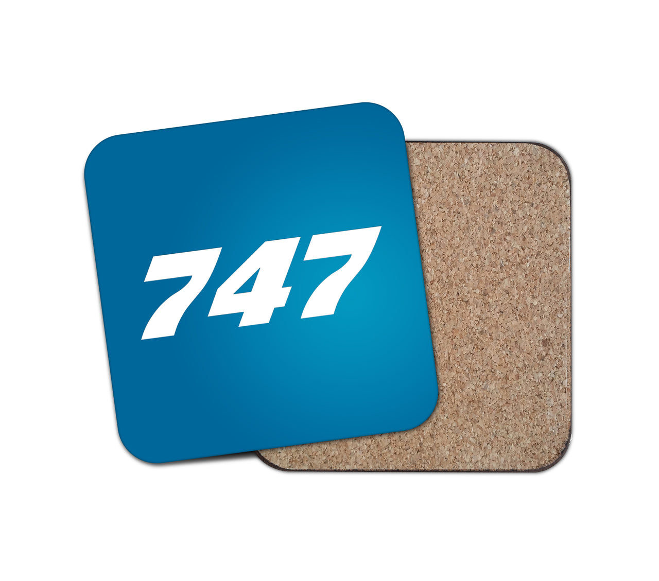 747 Flat Text Designed Coasters