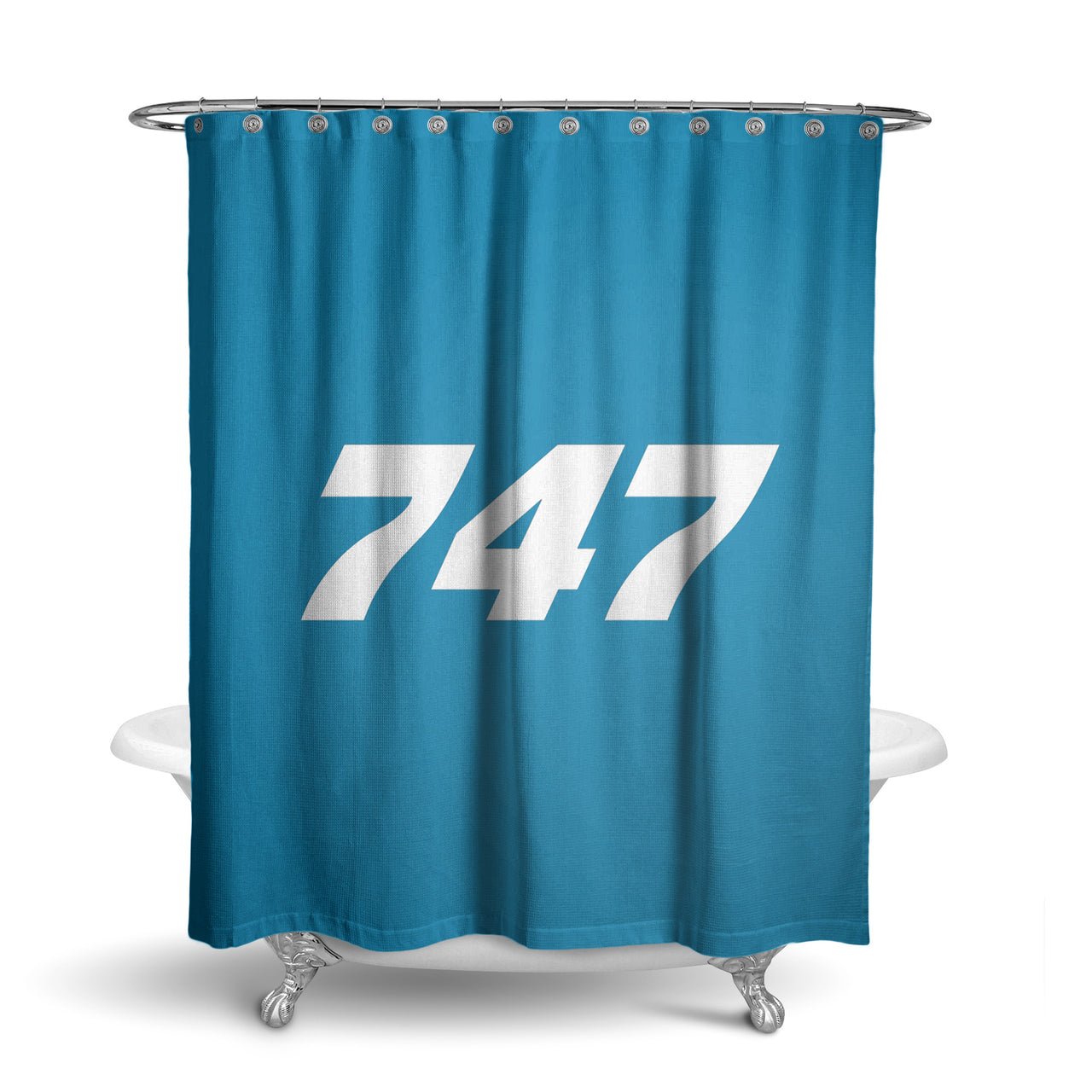 747 Flat Text Designed Shower Curtains