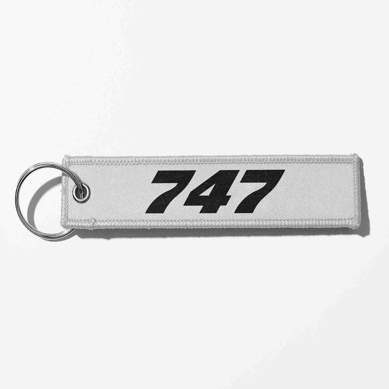 Boeing 747 Flat Text Designed Key Chains