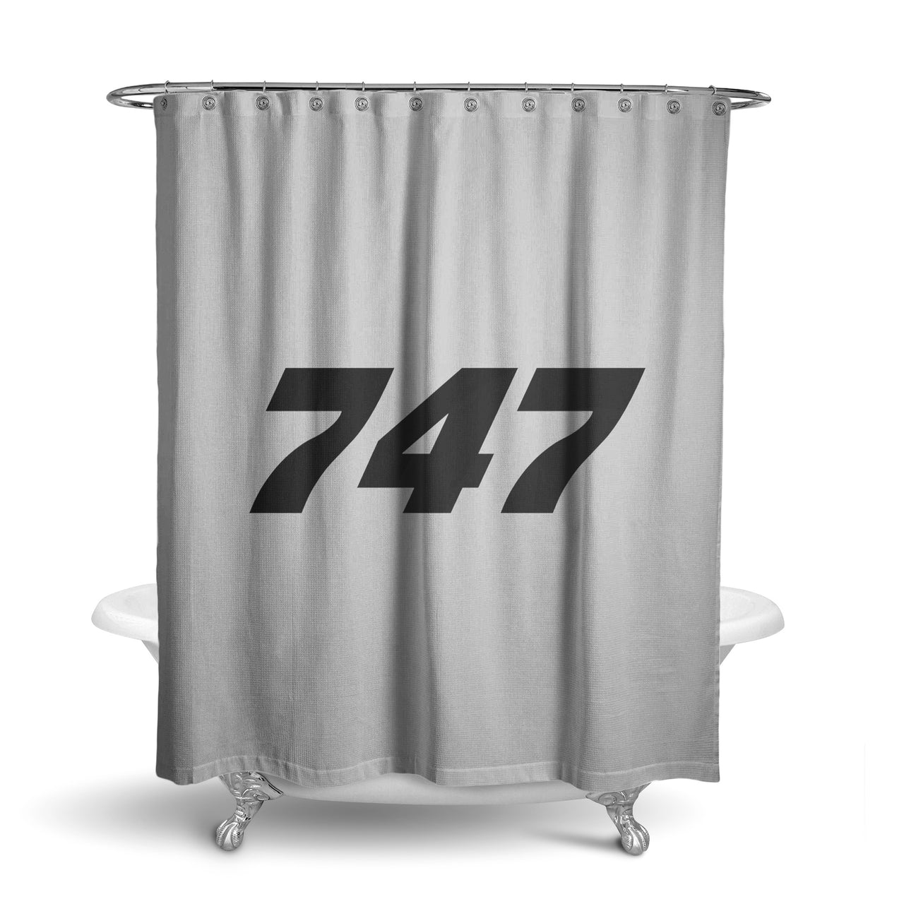 747 Flat Text Designed Shower Curtains