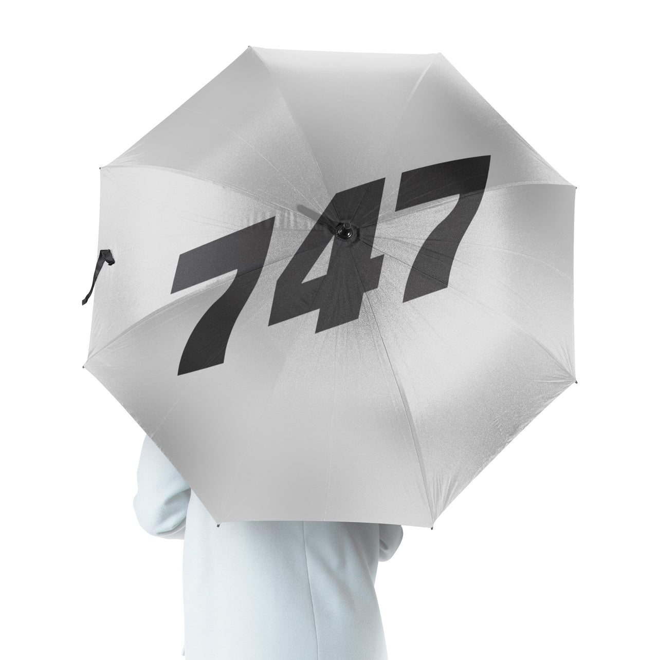747 Flat Text Designed Umbrella