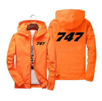 Thumbnail for 747 Flat Text Designed Windbreaker Jackets