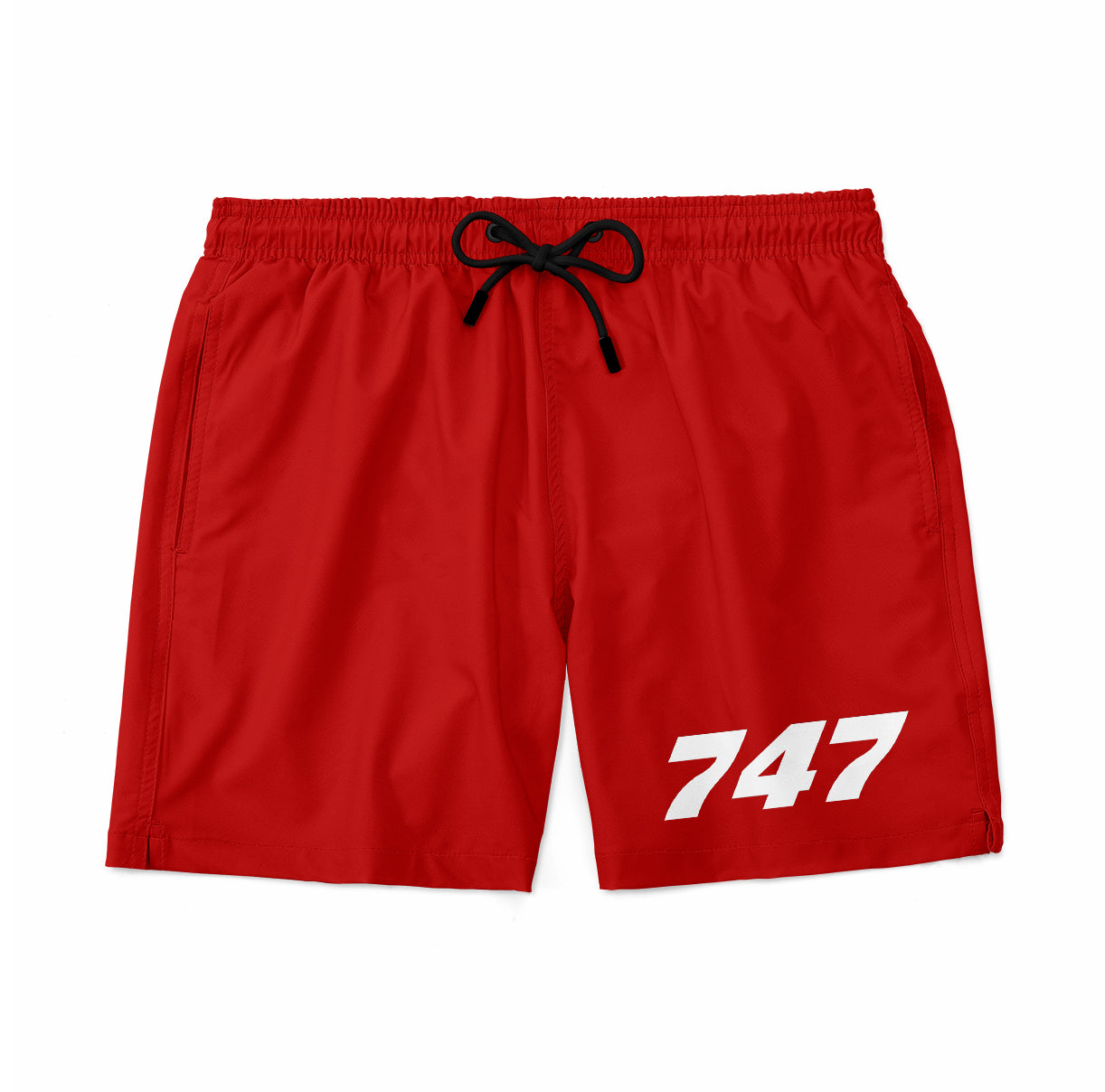 747 Flat Text Designed Swim Trunks & Shorts