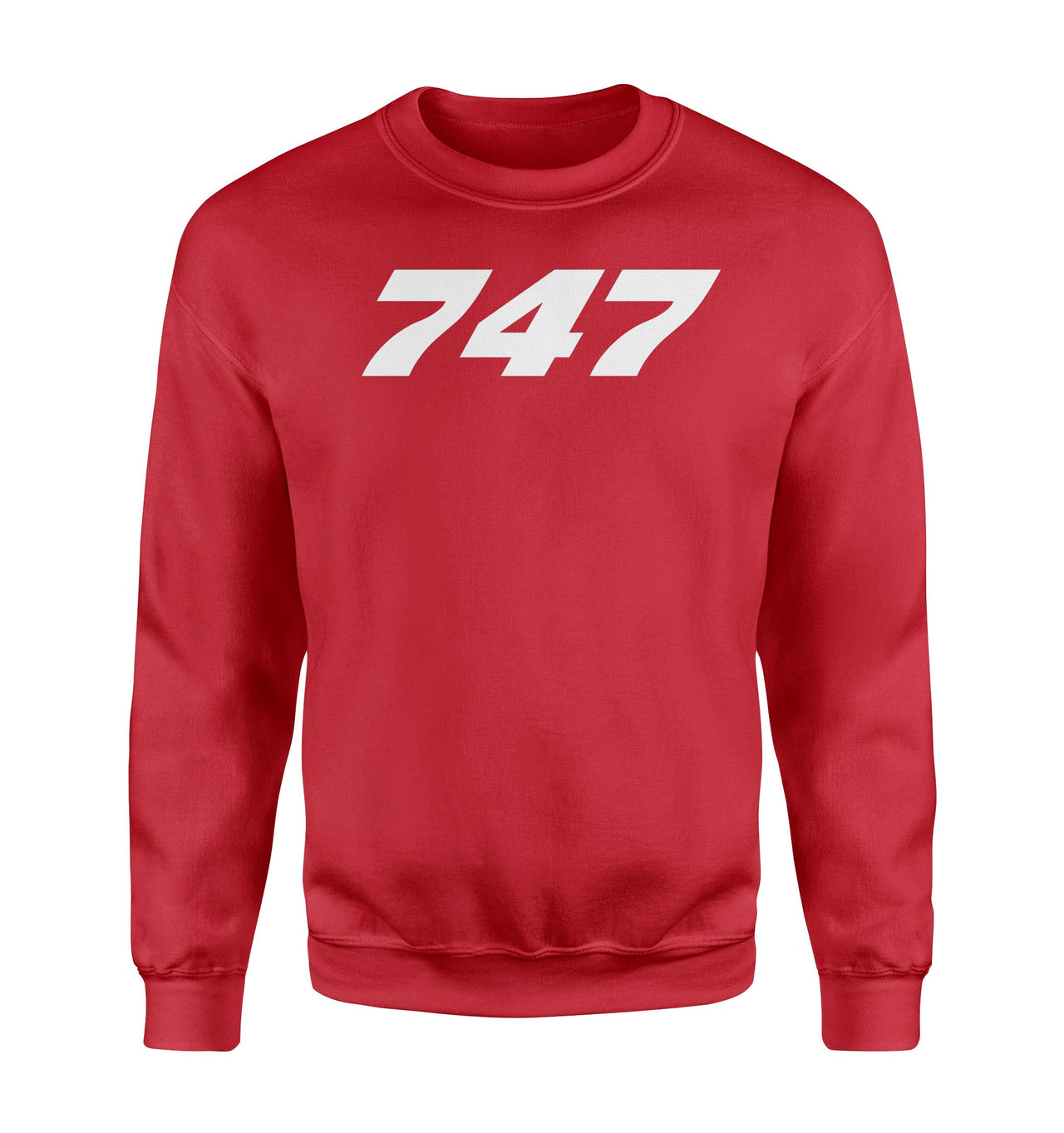 747 Flat Text Designed Sweatshirts