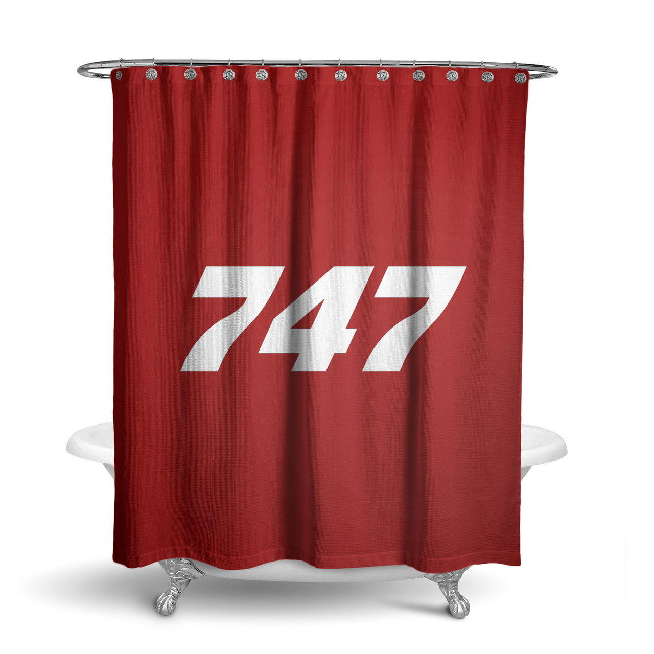 747 Flat Text Designed Shower Curtains