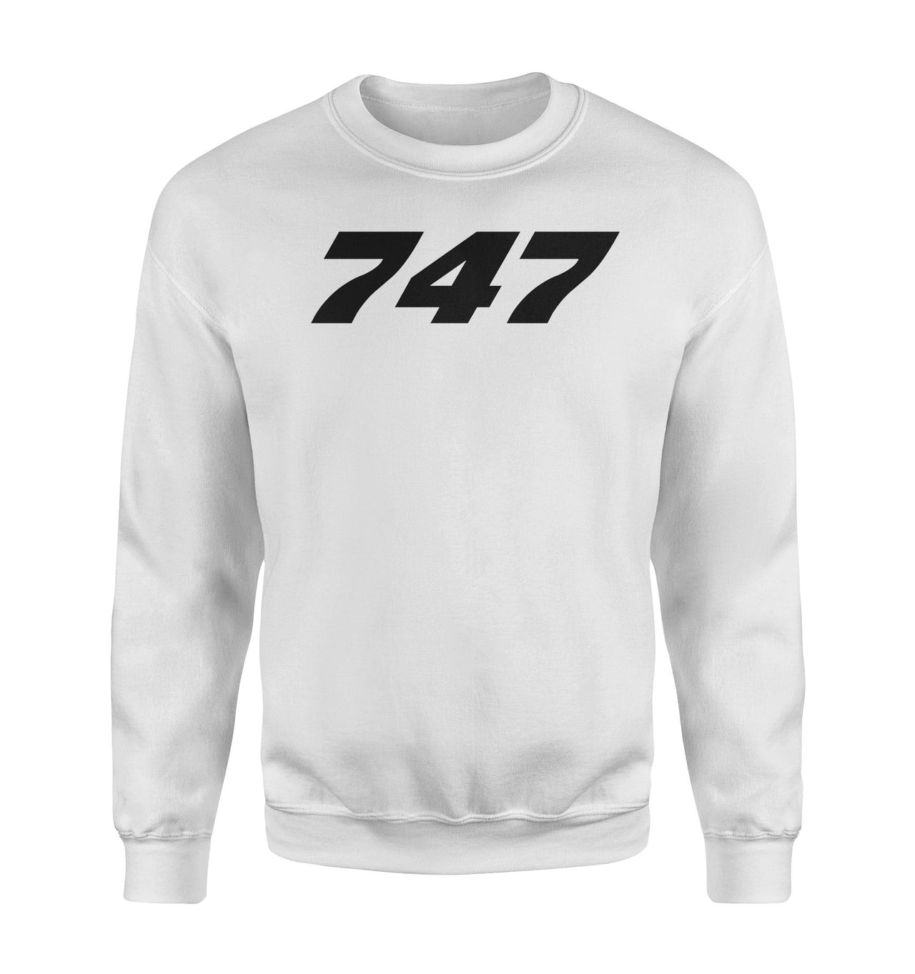 747 Flat Text Designed Sweatshirts