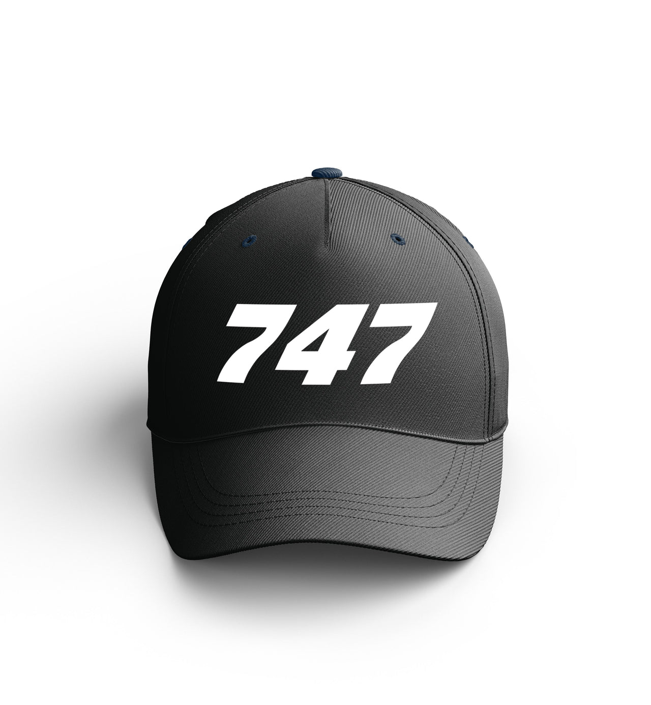 Customizable Name & 747 Flat Text Embroidered Hats