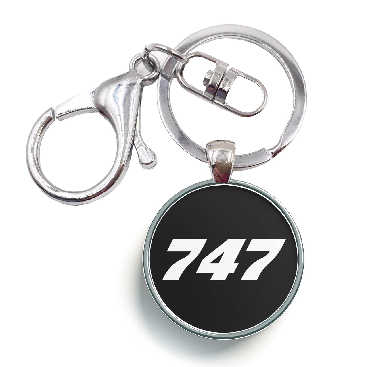 747 Flat Text Designed Circle Key Chains