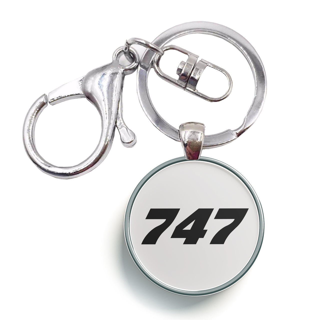 747 Flat Text Designed Circle Key Chains