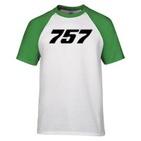 Thumbnail for 757 Flat Text Designed Raglan T-Shirts