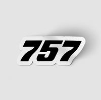Thumbnail for Boeing 757 Flat Text aviation themed sticker, weather-resistant vinyl.